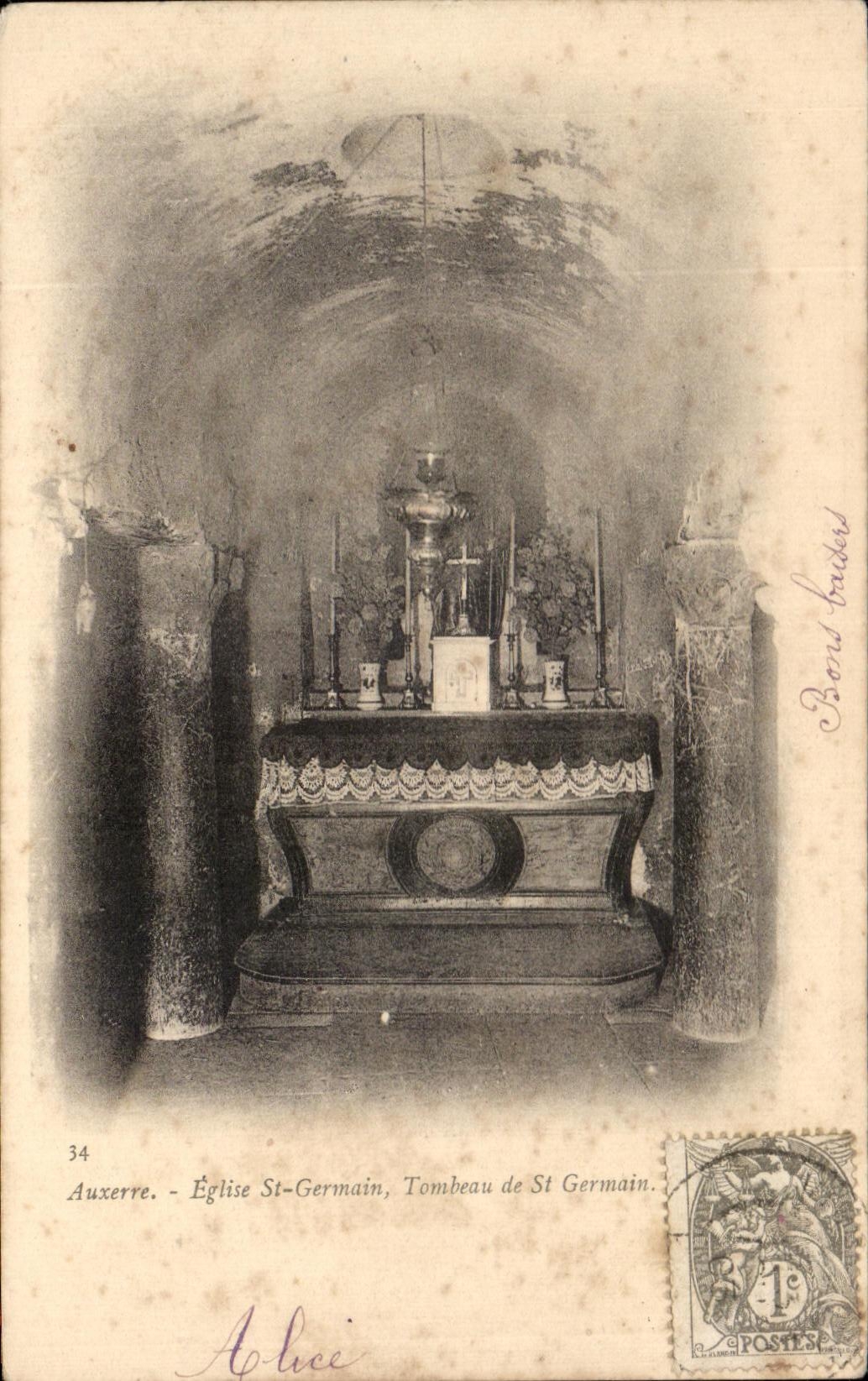 Auxerre - Église St-Germain, Tombeau de St Germain — Bord bautard, n°34