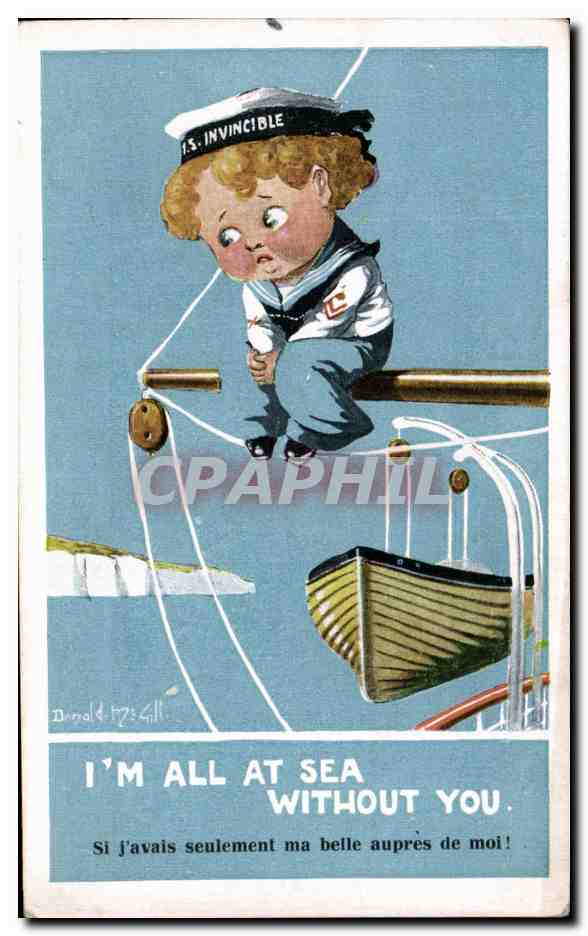 CPA I'm All At Sea Without you Marin Enfant Humour Invincible 