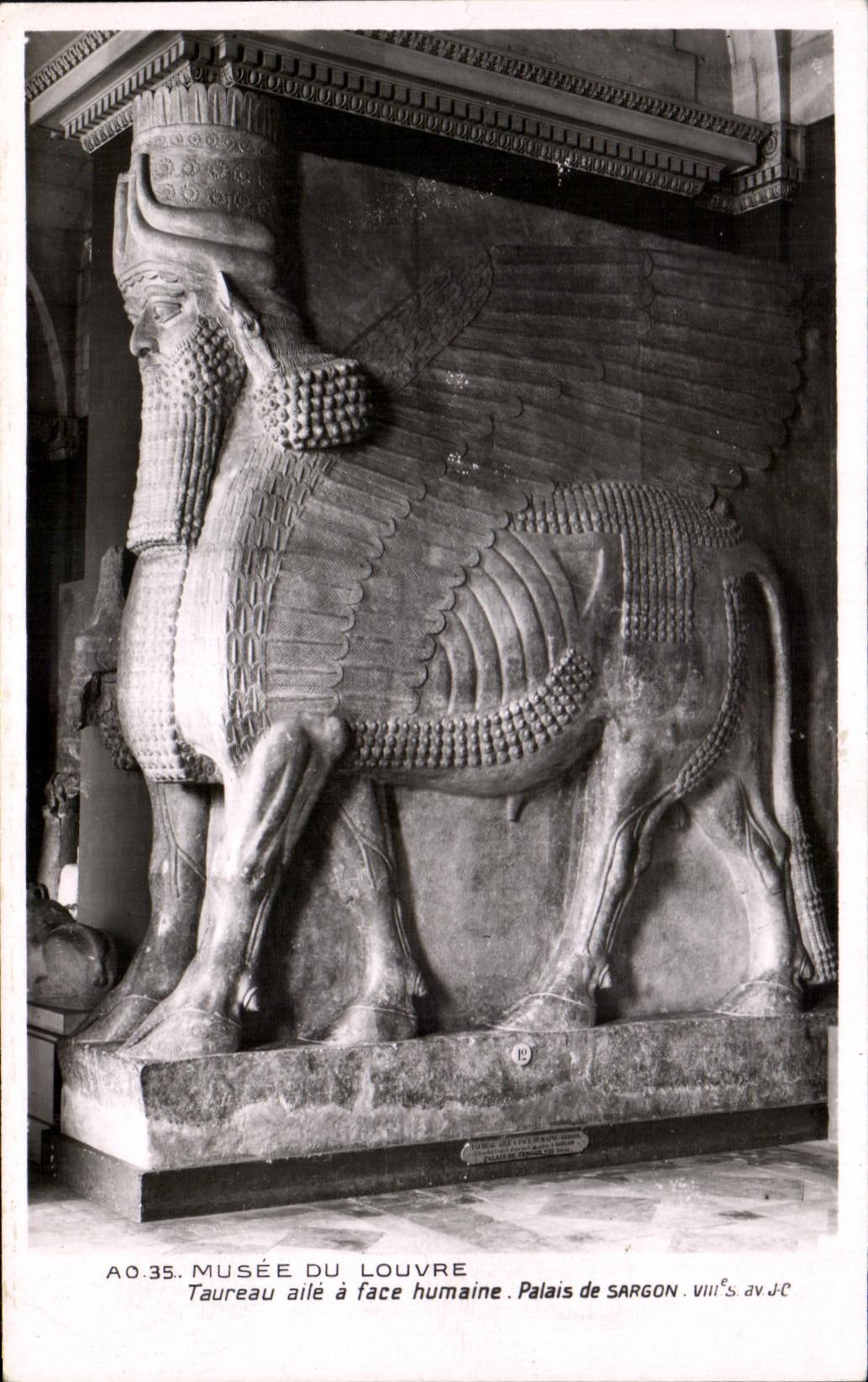 Saroue ailé à face humaine — Palais de Sargon, VIIIe siècle av. J.-C. — Musée du Louvre