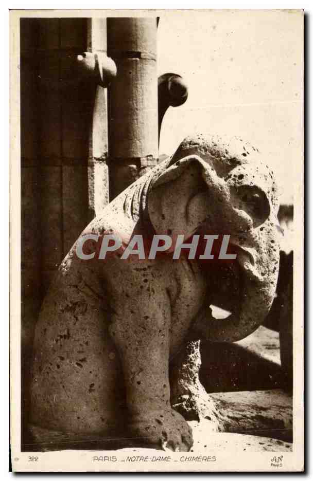 CPA Paris Notre Dame Chimeres Elephant