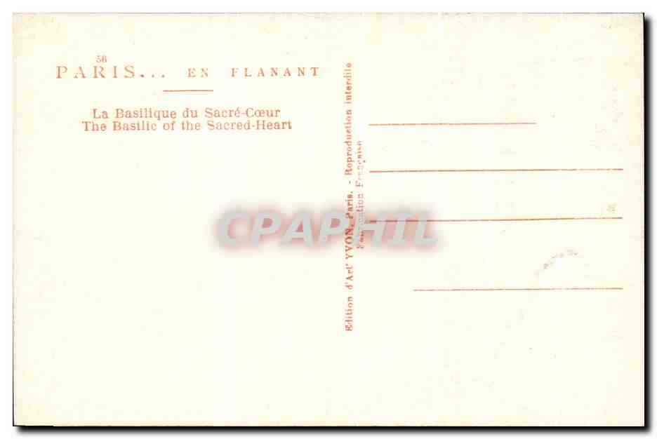 CPA Paris En Flanant la Basilique du Sacre Coeur Montmartre  — Rückseite