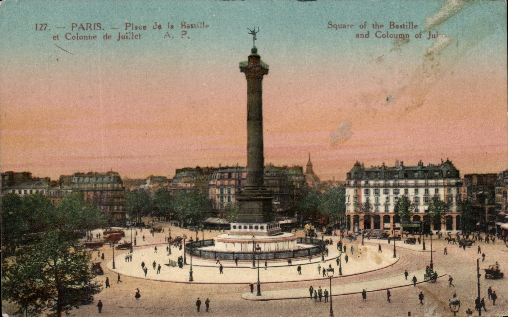 CPA Paris Place de la Basille et Colonne de Juillet