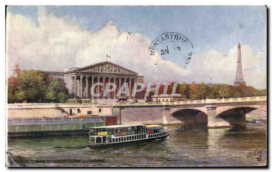 CPA Paris Chambre Des Deputes tour Eiffel