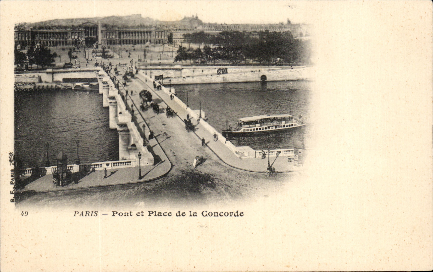 CPA Paris Pont et Place de la Concorde Peniche 