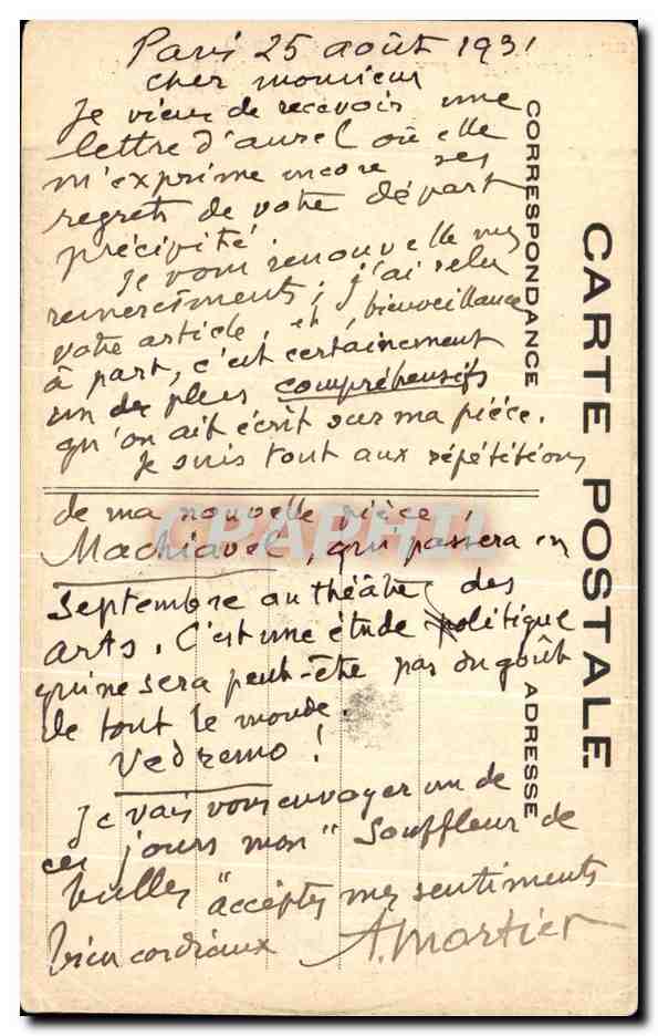 CPA Ruzzante Celebre acteur Et Dramalurge Padouan Paris Alfred Mortier — Reverso