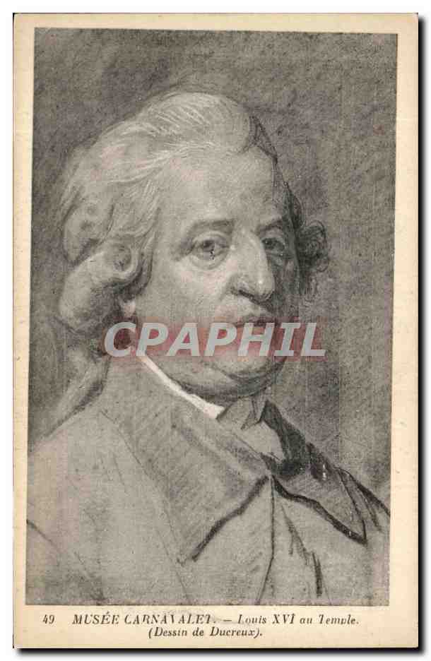 Louis XVI au Temple — Dessin de Ducreux — Musée Carnavalet, n°49