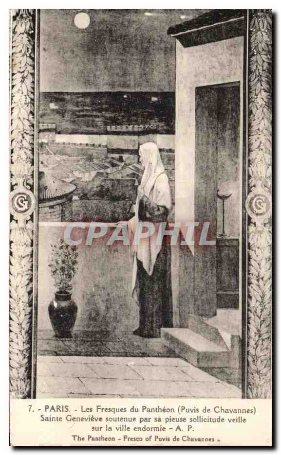 CPA Paris Les Fresques Du Pantheon Sainte Genevieve Puvis de Chavannes 