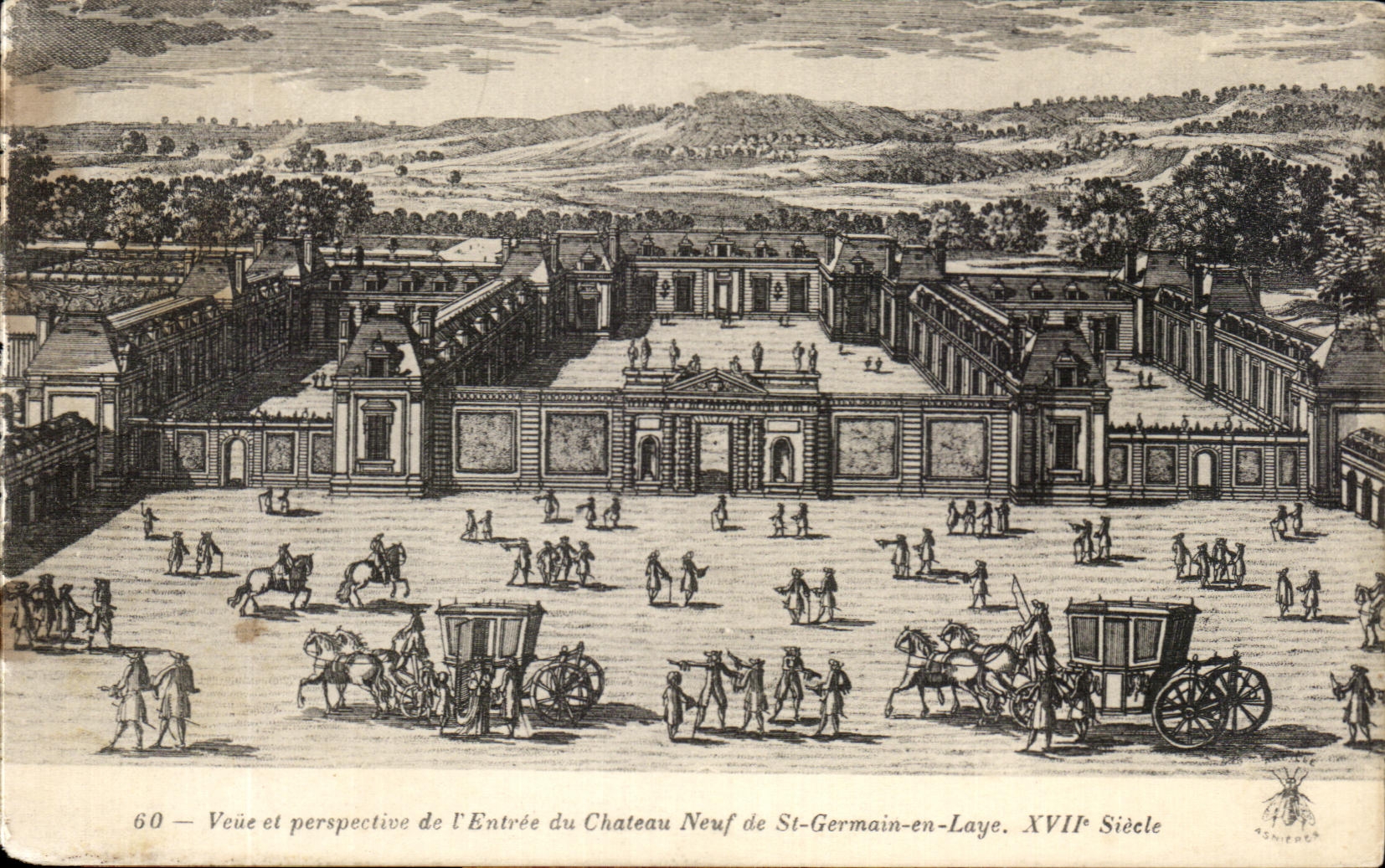 Entrée du Château Neuf de St-Germain-en-Laye — XVIIe siècle — Moniteur, n°60