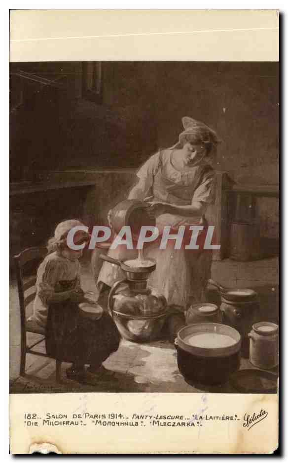 CPA Salon De Paris 1914 Fanty Lescure La Laitiere
