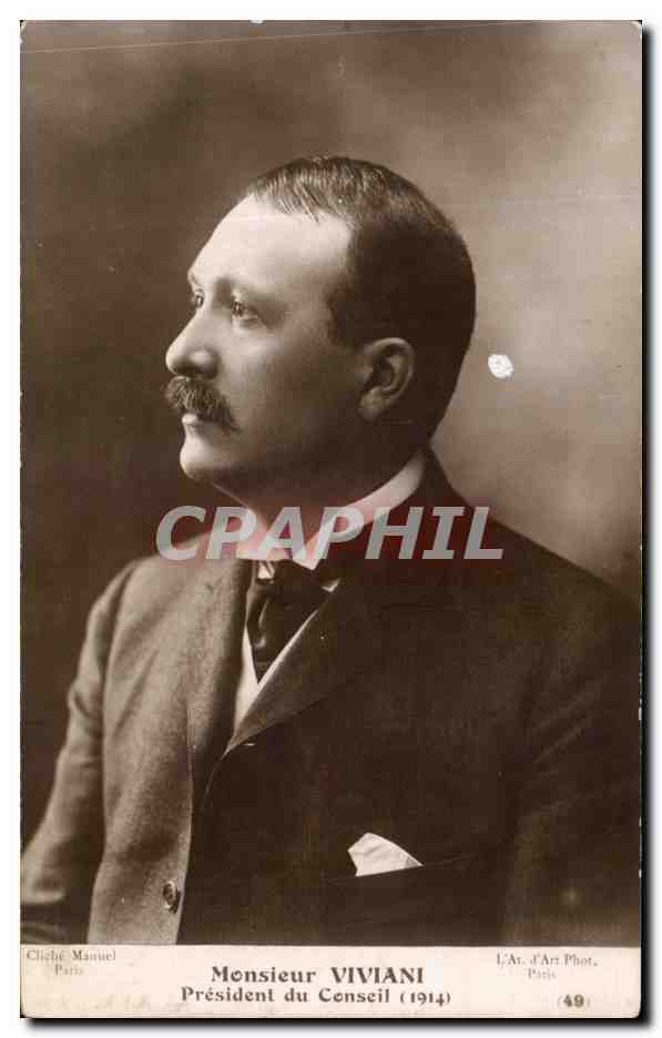 CPA Monsieur Viviani President Du Conseil 1914 