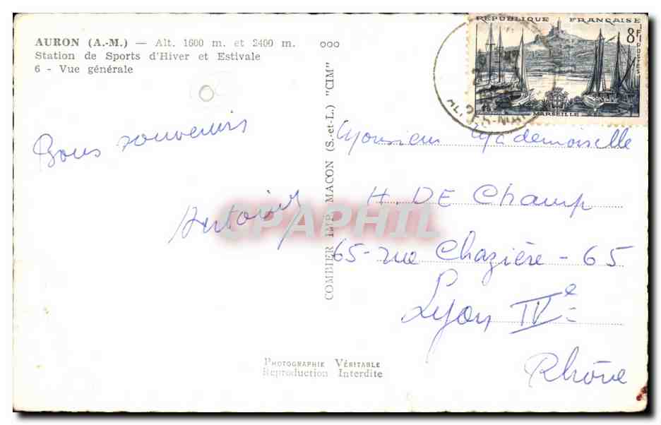 CPA Auron Station de Sports d'Hiver et Estivale Vue generale — Rückseite