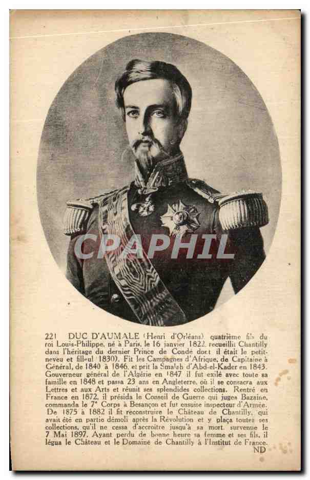 Duc d'Aumale — Henri d'Orléans — éditeur Levy et Meudon, imp. Paris