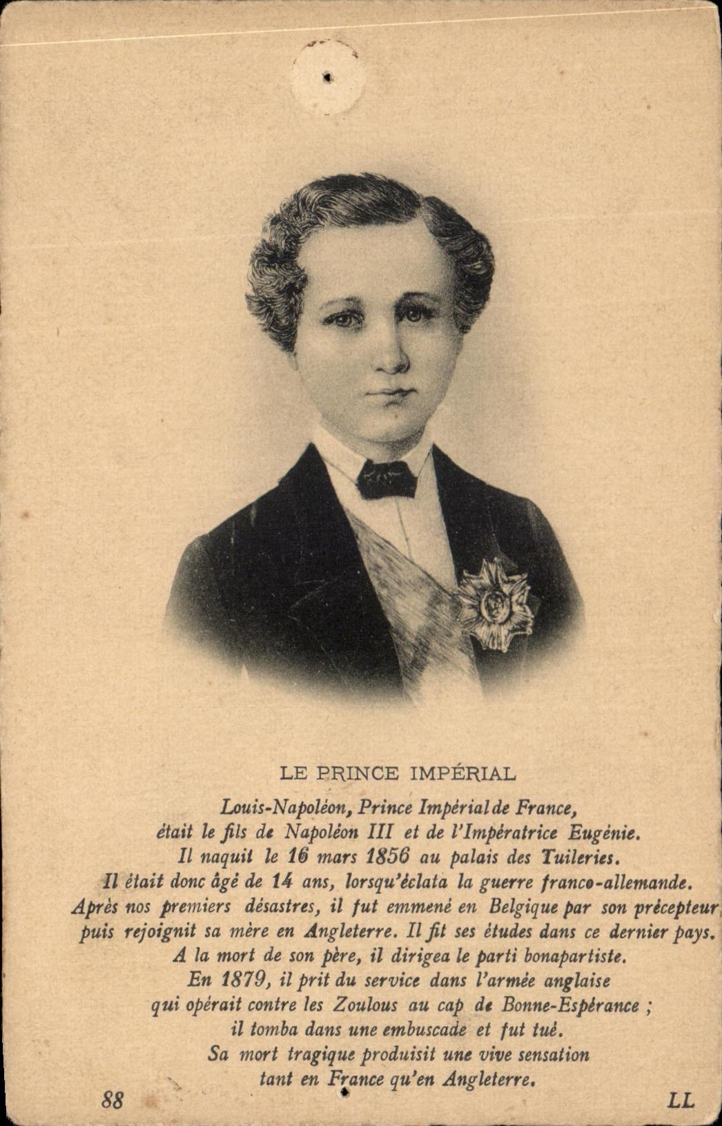 Le Prince Impérial — Louis-Napoléon, Prince Impérial de France — éditeur LL, n° 88