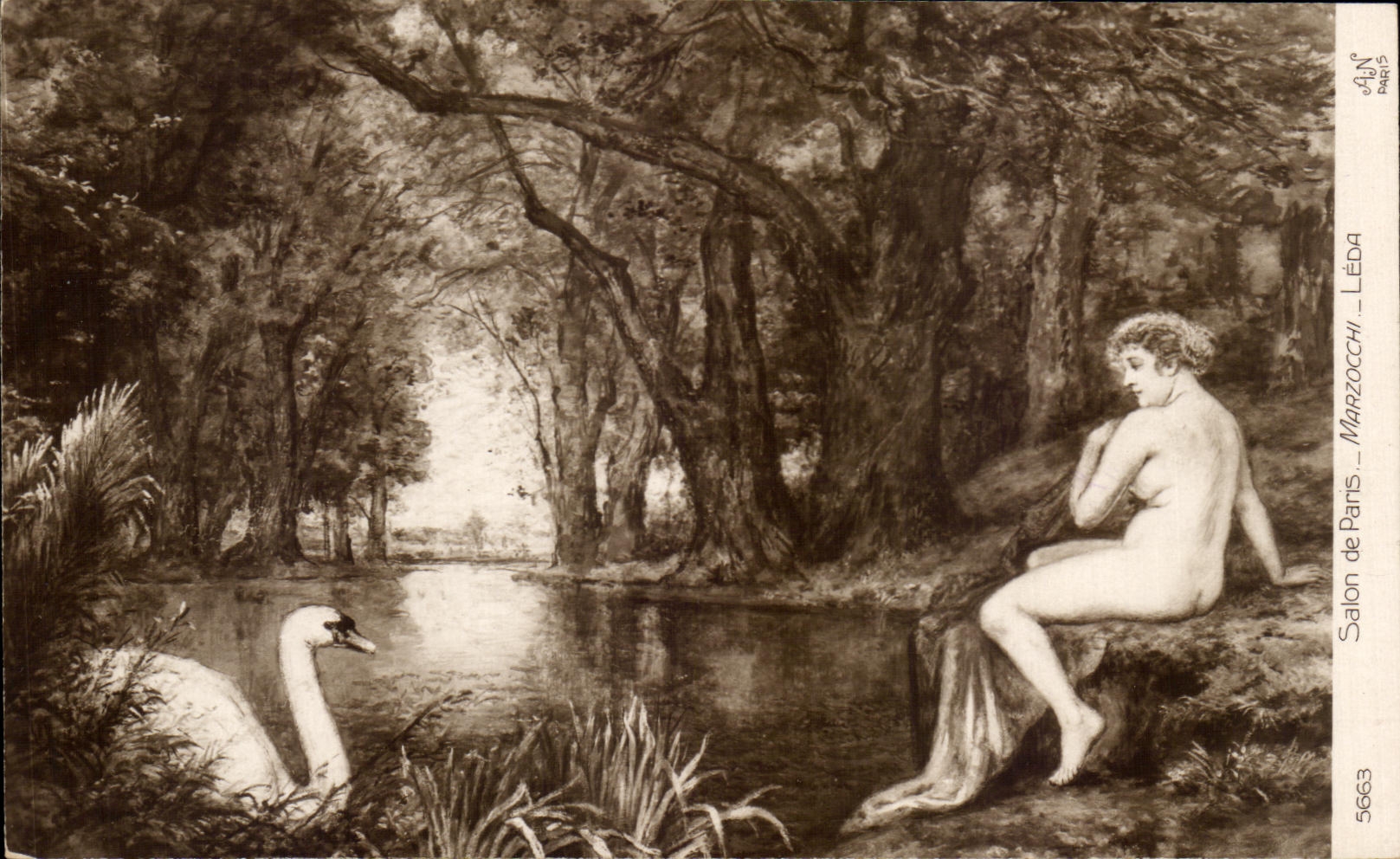CPA Salon de Paris G Marzocchi Leda Cygne