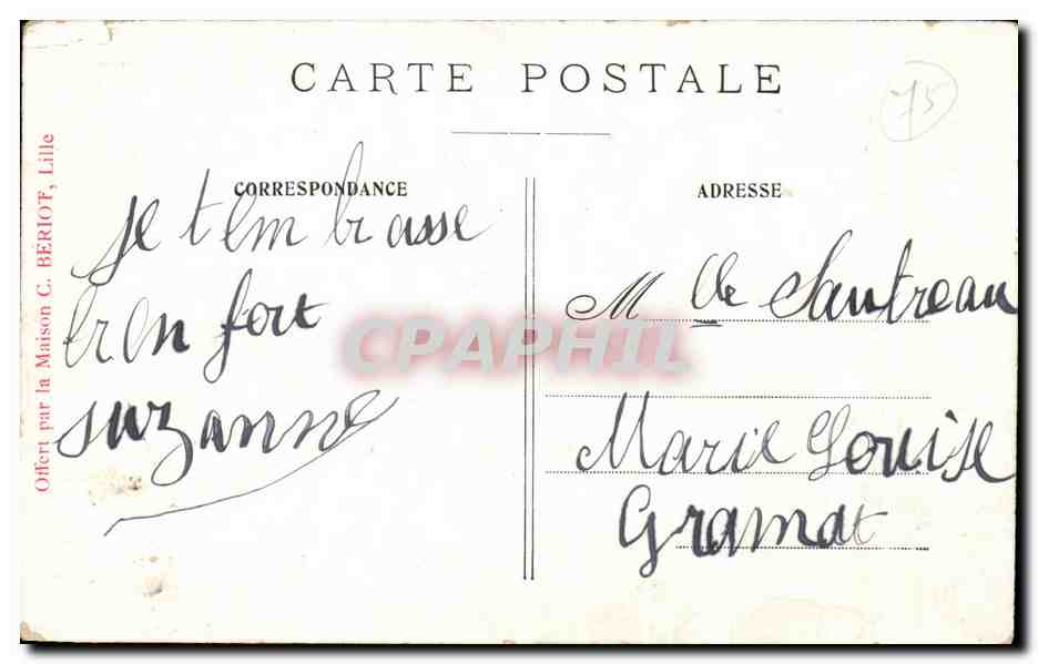 CPA Paris Cour du Garrousel Louvre — Rückseite