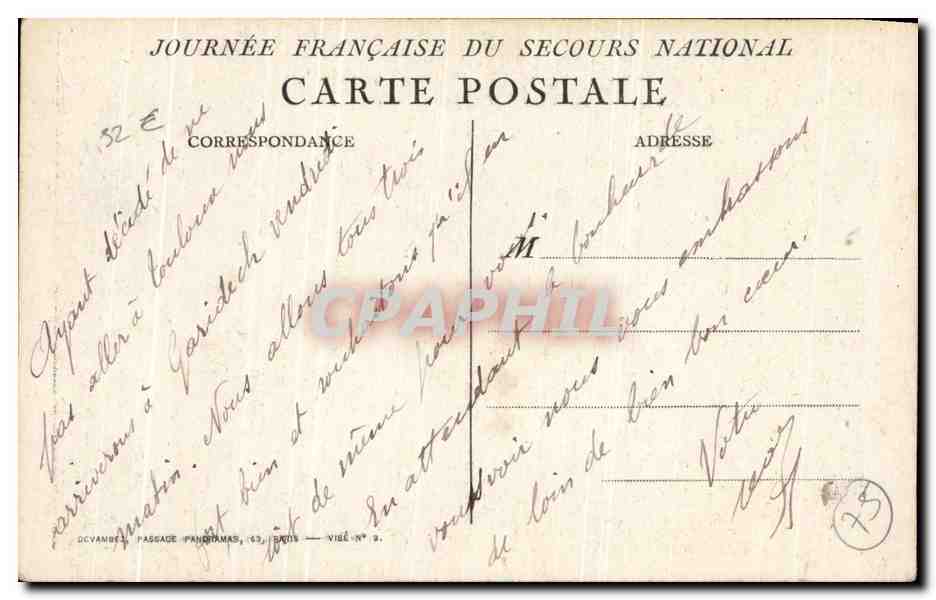CPA Journee Francaise du Secours National — Rückseite
