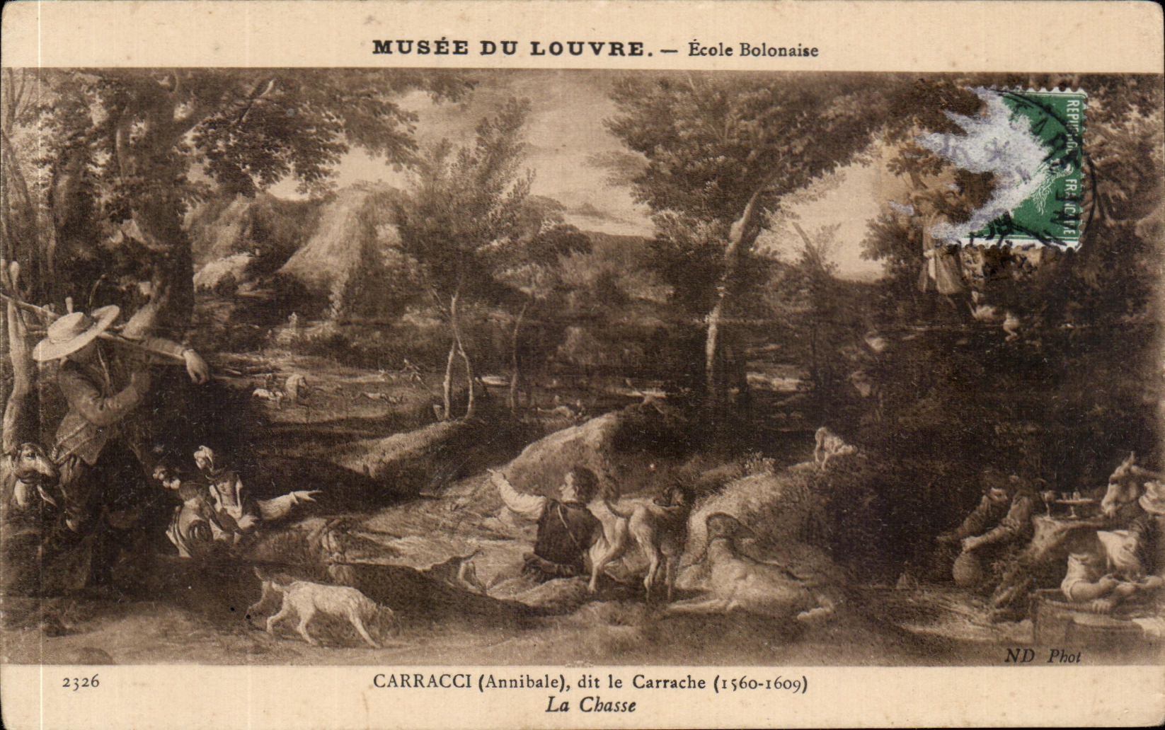 CPA Musee de Louvre Ecole Bolonaise Carracci dit Carrache La Chasse