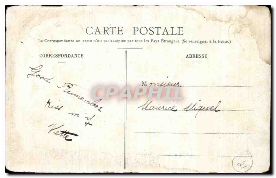 Les Troqueurs — La Fontaine (Contes) — C.P.A. Paris — Verso