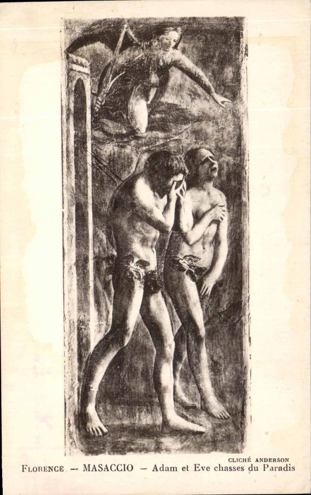 CPA Florence Masaccio Adam el Eve chasses du Paradis