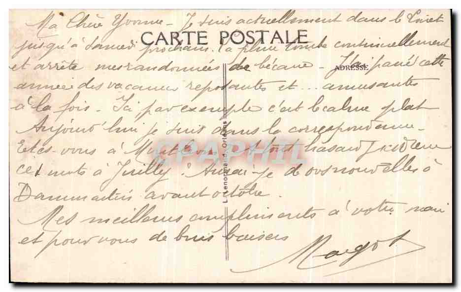 CPA Montargis Rue sur I'eau — Rückseite