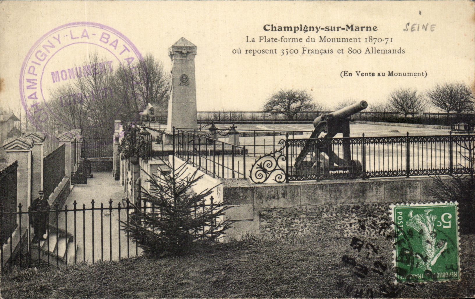 Champigny-sur-Marne — Die Plattform des Denkmals 1870-71 — (Zum Verkauf am Denkmal)