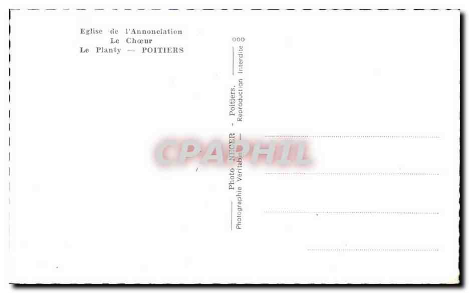 Église de l'Annonciation — Le Chœur — Le Planty — Poitiers — Verso