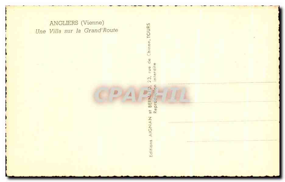 CPSM Angliers Une villa sur la Grand Route — Rückseite