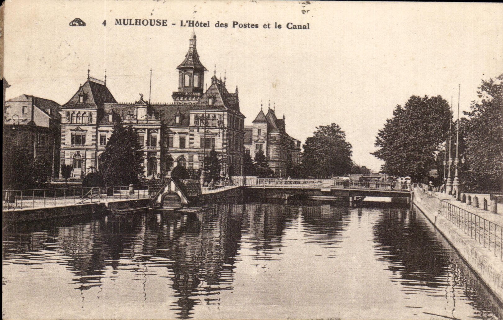 Mulhouse - L'Hôtel des Postes et le Canal — éditeur DR. ALACZ ÉVRES DES ARTS — n°4
