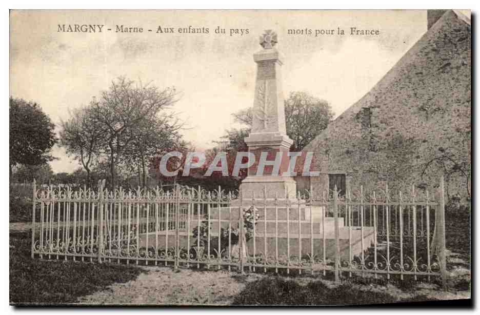 CPA Margny Marne Aux Enfants du Pays Morts Pour la France Militaria
