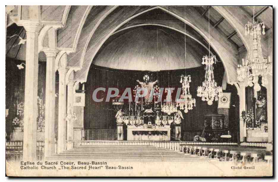 Antieke ansichtkaart Kerk van het Heilig Hart Beau Bassin Parijs Montmartre