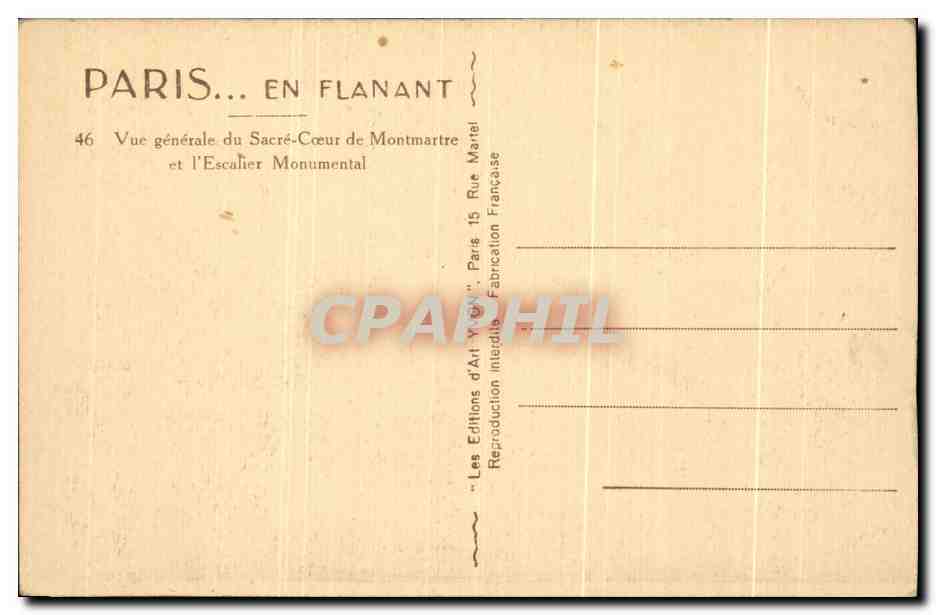 CPSM Paris En Flanant Vue generale du Sacre Coeur Montmartre  — Rückseite