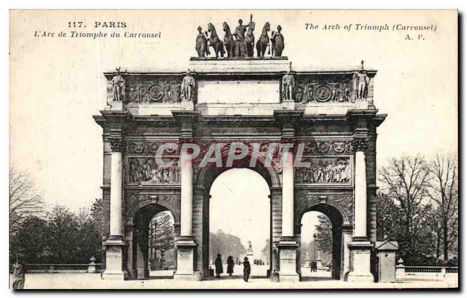CPA Paris L'Arc de Triomphe du Carrousel Louvre
