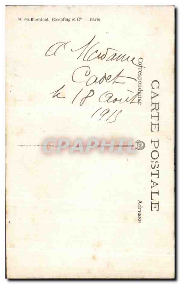 Famille en poussette — studio photographique — R. Guilleminot, Rœspflug et Cie, Paris — Achterkant