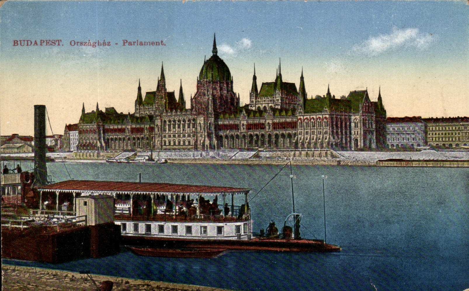 CPA Budapest Orszaghaz Parliament Bateau