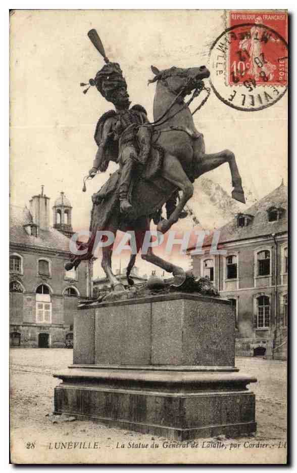 CPA Luneville La Staue Du General De Lasalle Par Cordier Militaria Cosaque 