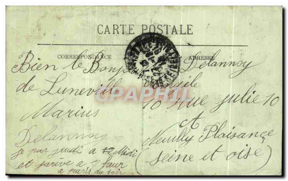 CPA Luneville La Staue Du General De Lasalle Par Cordier Militaria Cosaque  — Verso