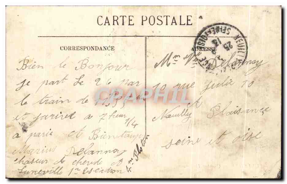 CPA Luneville Quartier Diettmann Militaria — Verso