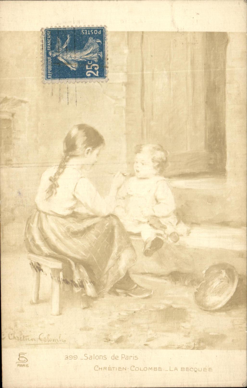 CPA Salons de Paris Chretien Colombe la Becquee Enfants