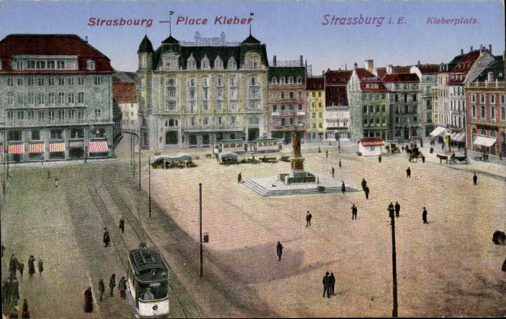 CPA Strasbourg Place kleber Tramway