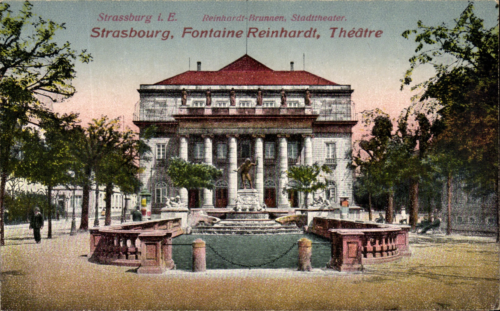 Strasbourg - Fontaine Reinhardt, Théâtre — éditeur H. Langer & Cie, n° 17