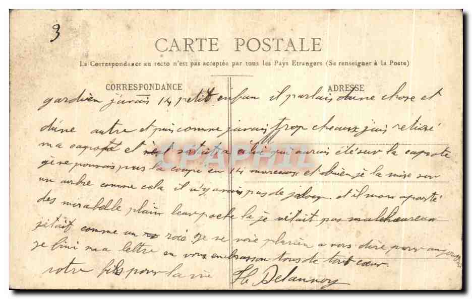 Etival - La Pierre d'Appel - Rocher au sommet de la Montagne du Répit — Les Vosges Pittoresques, n°255, photo Humayet & Léon Pajaud — Verso