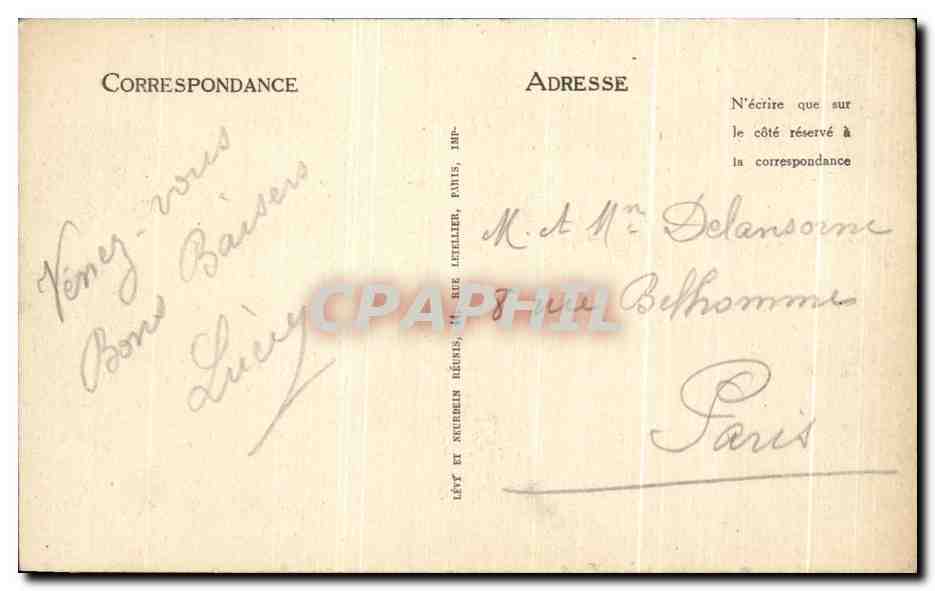 CPA Le Treport La Falaise et la Plage — Rückseite