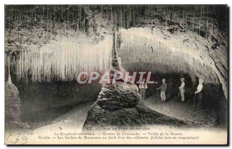 Grottes de Choranche — Vallée de la Bourne — Le Dauphiné souterrain — Cliché pris au magnésium