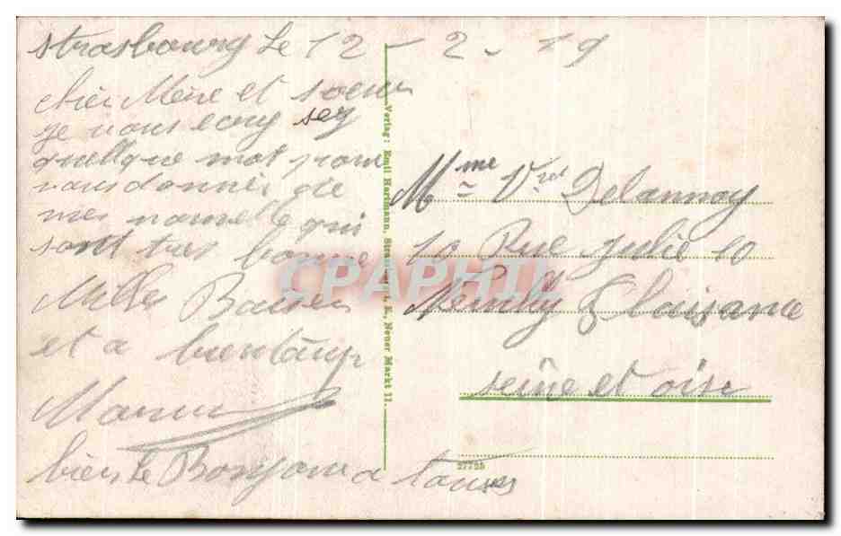 CPA Strasburg Thomasstaden — Verso