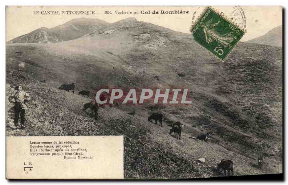 CPA Le Cantal Pittoresque Vacherie au col de Rombiere Vaches
