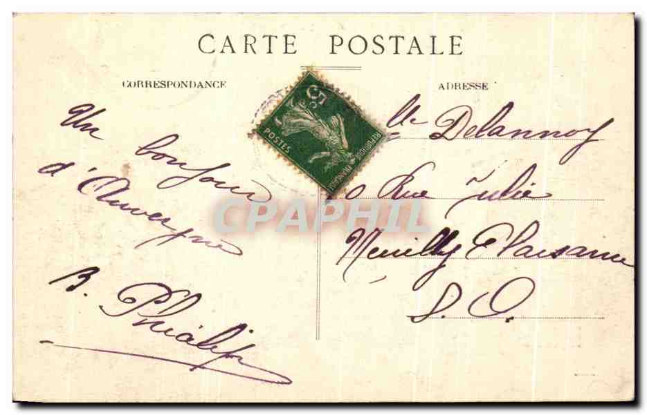 CPA Le Cantal Pittoresque Vacherie au col de Rombiere Vaches — Rückseite