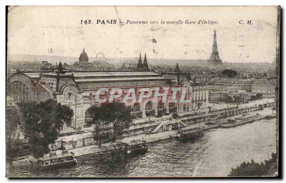 CPA Paris Panorama vers la nouvelle Gare d'Orleans Tour Eiffel