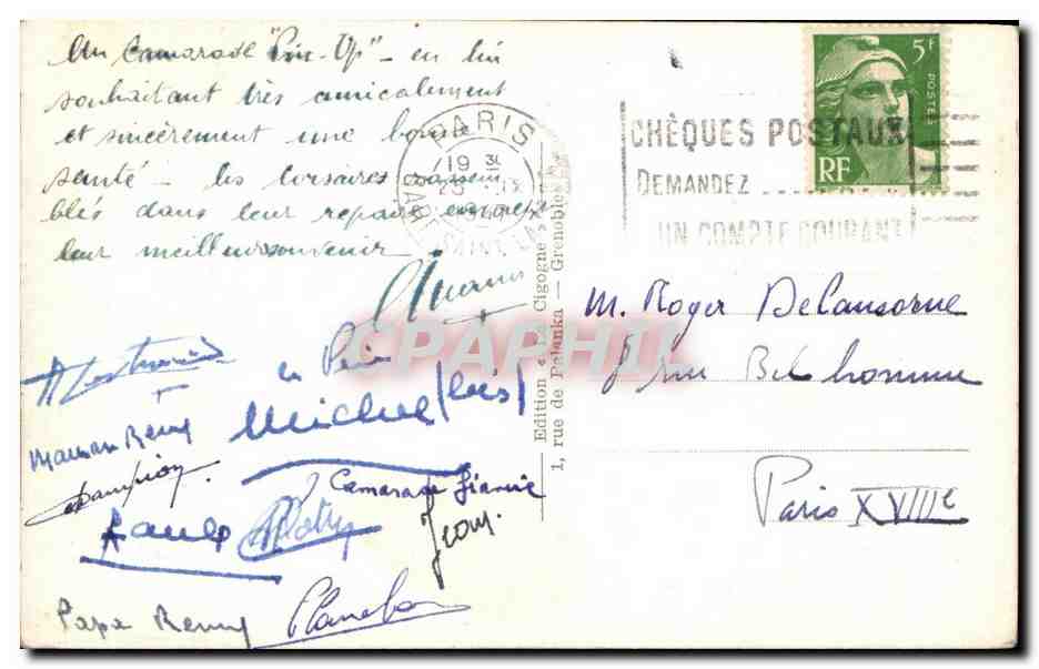 CPA Aix Les Bains Les Roches de la Chambotte — Verso