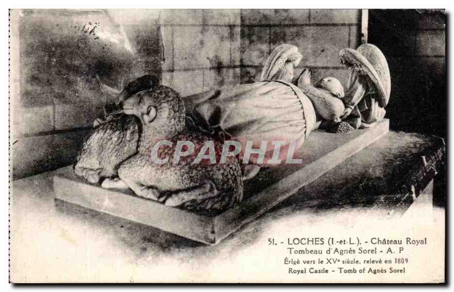 CPA Loches Chateau Royal Tombeau d'Agnes Sorel