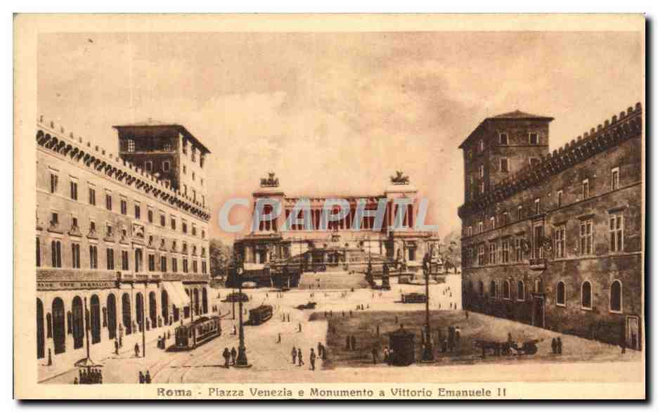 CPA Roma Plazza Venezia e Monumento a Vittorio Emanuele